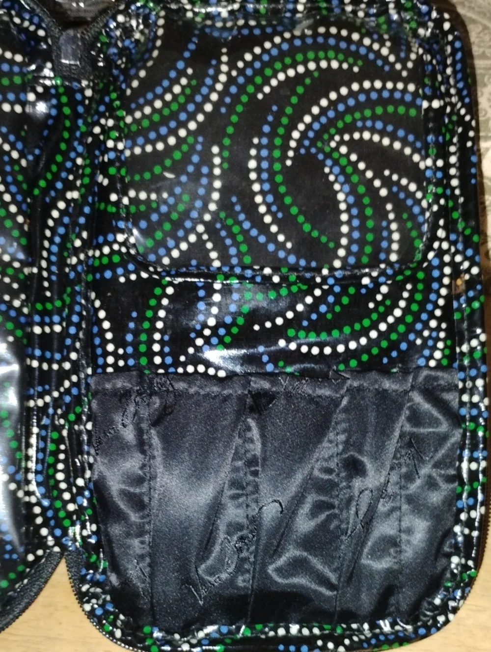Vera Bradley Black Paisley Travel Cosmetic Bag